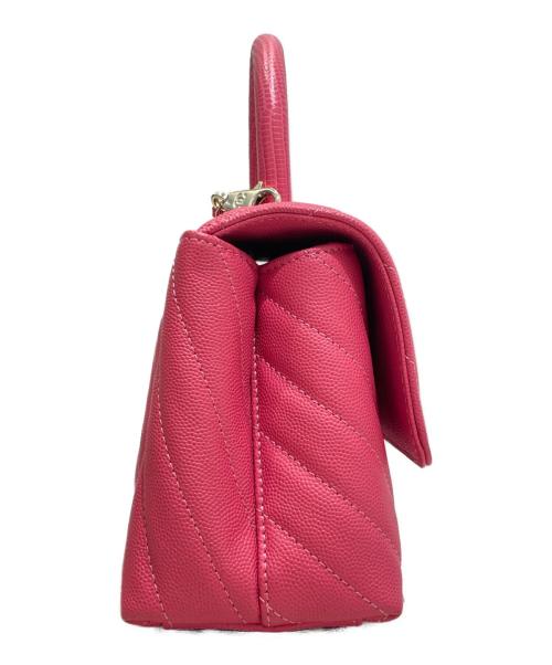 CHANEL（シャネル）CHANEL (シャネル) Vステッチチェーンショルダーバッグ ピンクの古着・服飾アイテム