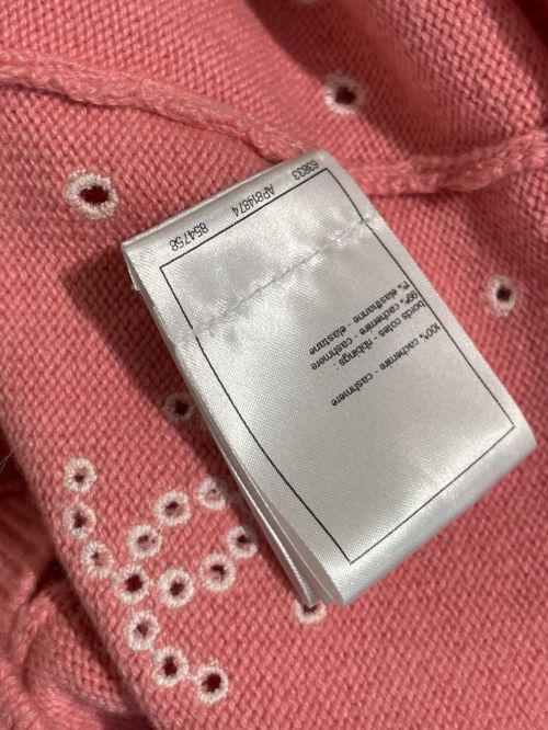 CHANEL（シャネル）CHANEL (シャネル) ココマーク クローバー アイコン ココボタン 半袖 ニット ピンク サイズ:34の古着・服飾アイテム
