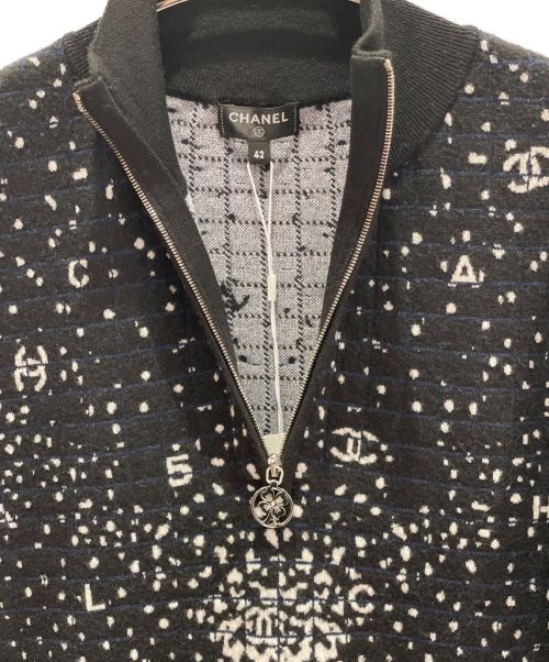 CHANEL（シャネル）CHANEL (シャネル) Half Zip Coco Mark Knit Dress ブラック サイズ:42の古着・服飾アイテム