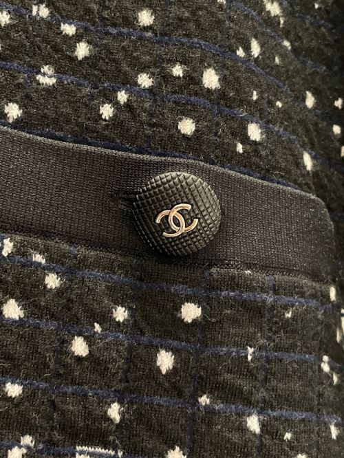 CHANEL（シャネル）CHANEL (シャネル) Half Zip Coco Mark Knit Dress ブラック サイズ:42の古着・服飾アイテム