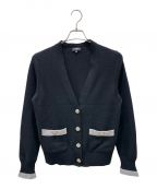 CHANELシャネル）の古着「100% cashmere knit cardigan」｜ブラック×グレー
