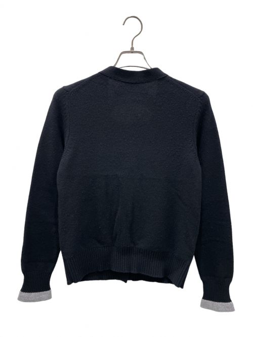 CHANEL（シャネル）CHANEL (シャネル) 100% cashmere knit cardigan ブラック×グレー サイズ:38の古着・服飾アイテム