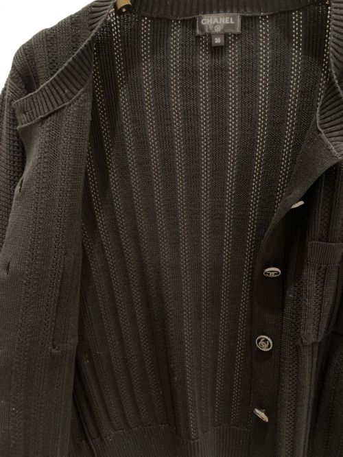 CHANEL（シャネル）CHANEL (シャネル) Coco Button Knit Cardigan ブラック サイズ:36の古着・服飾アイテム