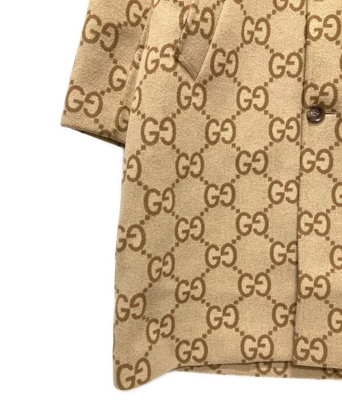 GUCCI（グッチ）GUCCI (グッチ) Jumbo GG Canvas Wool Car Coat ベージュ サイズ:48の古着・服飾アイテム