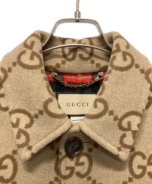 GUCCI（グッチ）GUCCI (グッチ) Jumbo GG Canvas Wool Car Coat ベージュ サイズ:48の古着・服飾アイテム