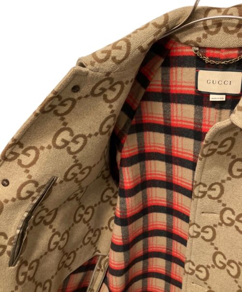 GUCCI（グッチ）GUCCI (グッチ) Jumbo GG Canvas Wool Car Coat ベージュ サイズ:48の古着・服飾アイテム