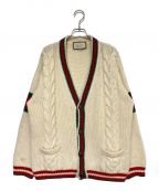 GUCCIグッチ）の古着「オーバーサイズ ケーブルニット カーディガン」｜ベージュ