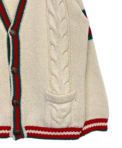 GUCCI（グッチ）GUCCI (グッチ) オーバーサイズ ケーブルニット カーディガン ベージュ サイズ:Lの古着・服飾アイテム