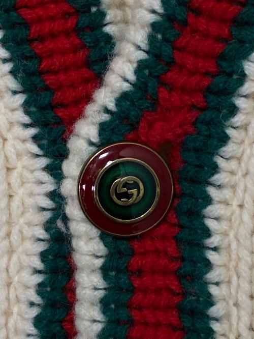 GUCCI（グッチ）GUCCI (グッチ) オーバーサイズ ケーブルニット カーディガン ベージュ サイズ:Lの古着・服飾アイテム