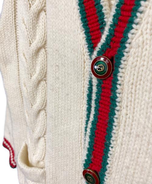 GUCCI（グッチ）GUCCI (グッチ) オーバーサイズ ケーブルニット カーディガン ベージュ サイズ:Lの古着・服飾アイテム