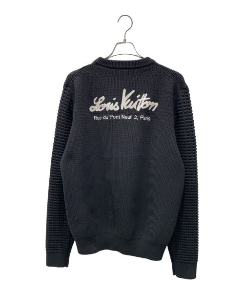 LOUIS VUITTON（ルイ ヴィトン）LOUIS VUITTON (ルイ ヴィトン) Back logo embroidered knit ブラック サイズ:Mの古着・服飾アイテム