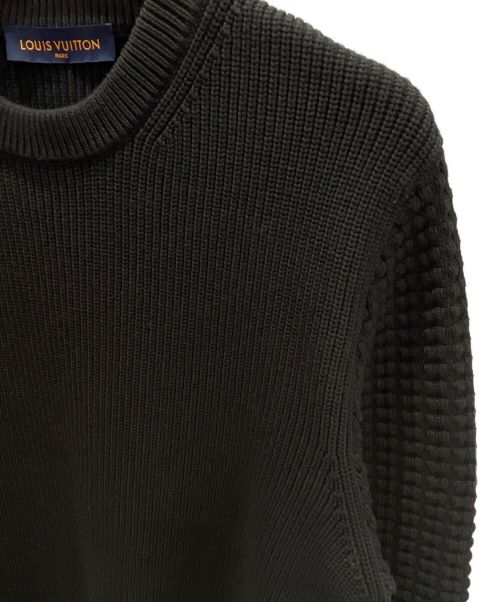 LOUIS VUITTON（ルイ ヴィトン）LOUIS VUITTON (ルイ ヴィトン) Back logo embroidered knit ブラック サイズ:Mの古着・服飾アイテム