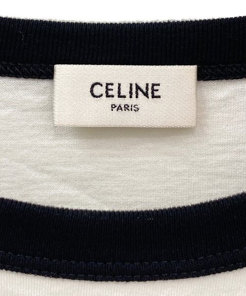 CELINE（セリーヌ）CELINE (セリーヌ) フロッキーロゴTシャツ ホワイト サイズ:Sの古着・服飾アイテム