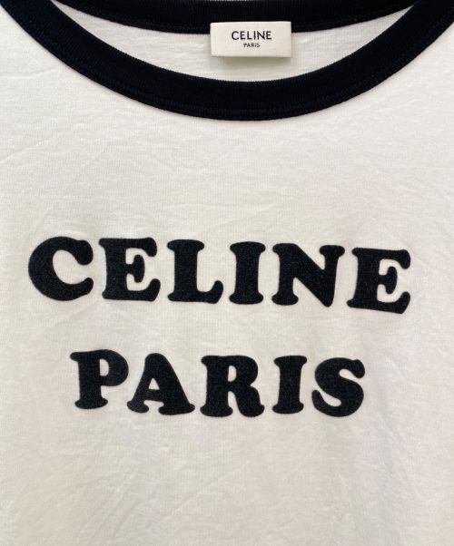 CELINE（セリーヌ）CELINE (セリーヌ) フロッキーロゴTシャツ ホワイト サイズ:Sの古着・服飾アイテム