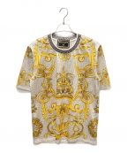 FENDI×VERSACEフェンディ×ヴェルサーチ）の古着「フェンダーチェ メッシュロゴTシャツ」｜ベージュ