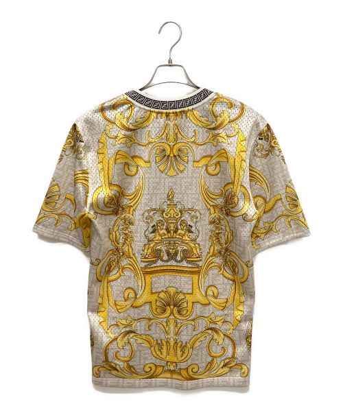 FENDI（フェンディ）FENDI (フェンディ) VERSACE (ヴェルサーチェ) フェンダーチェ メッシュロゴTシャツ ベージュ サイズ:XSの古着・服飾アイテム