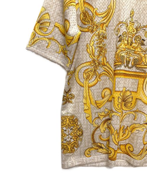 FENDI（フェンディ）FENDI (フェンディ) VERSACE (ヴェルサーチェ) フェンダーチェ メッシュロゴTシャツ ベージュ サイズ:XSの古着・服飾アイテム