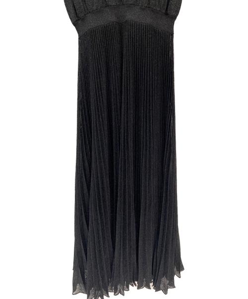 PRADA（プラダ）PRADA (プラダ) ロゴ刺繍ラメニットワンピース ブラック サイズ:36Sの古着・服飾アイテム