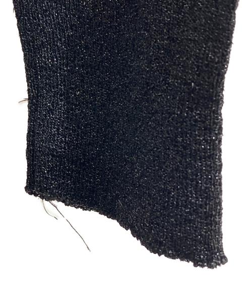 PRADA（プラダ）PRADA (プラダ) ロゴ刺繍ラメニットワンピース ブラック サイズ:36Sの古着・服飾アイテム