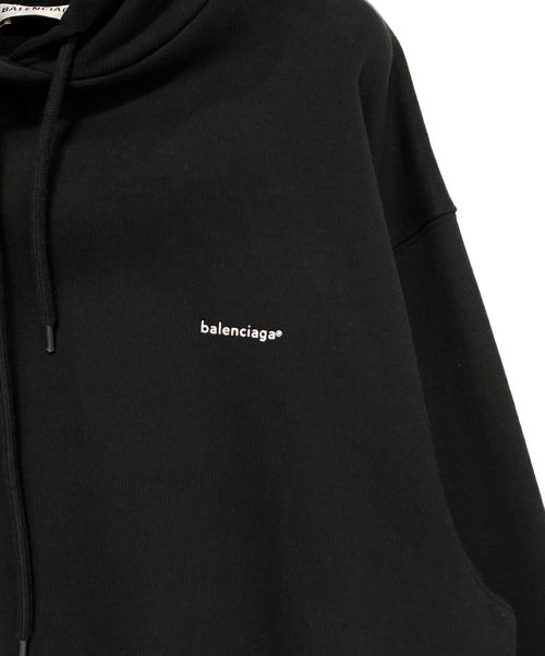 BALENCIAGA（バレンシアガ）BALENCIAGA (バレンシアガ) ワインポイントロゴパーカー ブラック サイズ:XSの古着・服飾アイテム