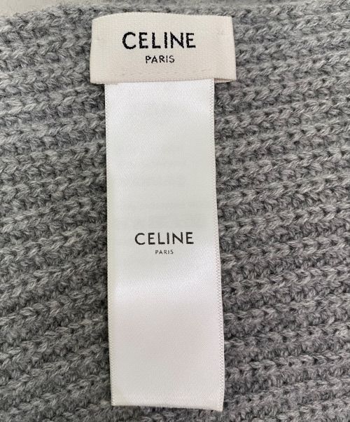 CELINE（セリーヌ）CELINE (セリーヌ) トリオンフカシミヤスカーフ グレーの古着・服飾アイテム