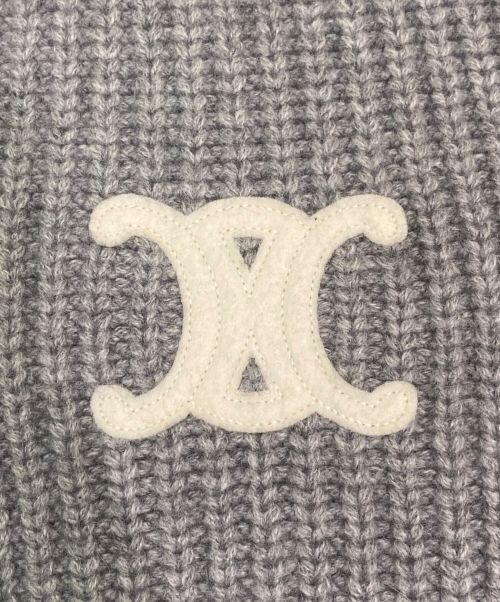 CELINE（セリーヌ）CELINE (セリーヌ) トリオンフカシミヤスカーフ グレーの古着・服飾アイテム