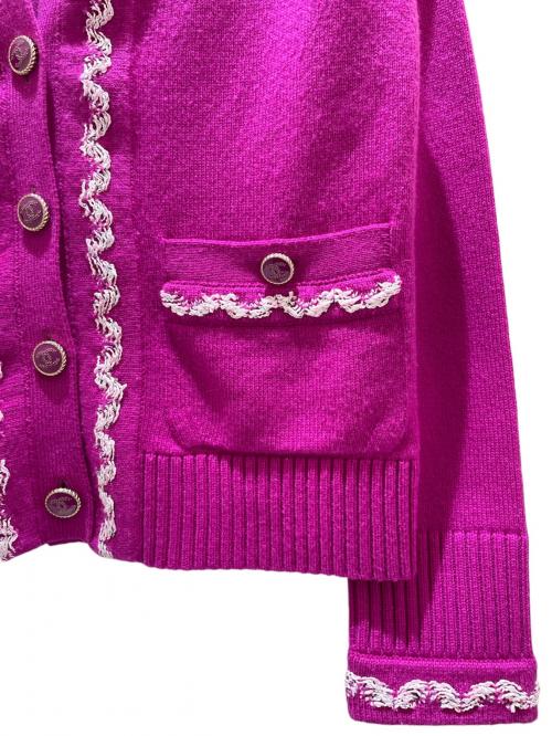 CHANEL（シャネル）CHANEL (シャネル) Coco Mark Button Cardigan パープル サイズ:34の古着・服飾アイテム