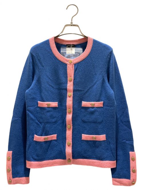 CHANEL（シャネル）CHANEL (シャネル) Coco Mark Button Cardigan ブルー サイズ:36の古着・服飾アイテム