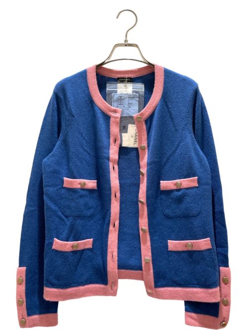 CHANEL（シャネル）CHANEL (シャネル) Coco Mark Button Cardigan ブルー サイズ:36の古着・服飾アイテム