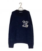 LOUIS VUITTONルイ ヴィトン）の古着「インタルシアクルーネックニット」｜ネイビー