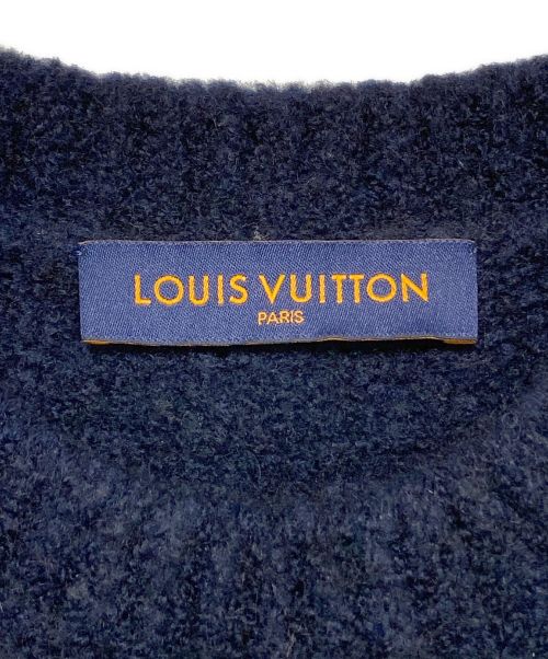 LOUIS VUITTON（ルイ ヴィトン）LOUIS VUITTON (ルイ ヴィトン) インタルシアクルーネックニット ネイビー サイズ:XLの古着・服飾アイテム
