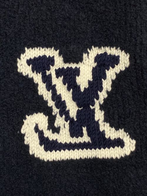 LOUIS VUITTON（ルイ ヴィトン）LOUIS VUITTON (ルイ ヴィトン) インタルシアクルーネックニット ネイビー サイズ:XLの古着・服飾アイテム