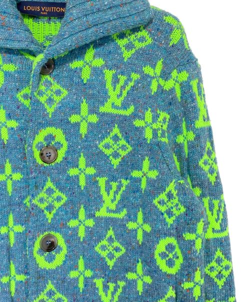 LOUIS VUITTON（ルイ ヴィトン）LOUIS VUITTON (ルイ ヴィトン) モノグラムシグネチャーカーディガン スカイブルー サイズ:XSの古着・服飾アイテム