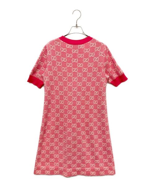GUCCI（グッチ）GUCCI (グッチ) GGジャカードコットンニット ピンク サイズ:Mの古着・服飾アイテム