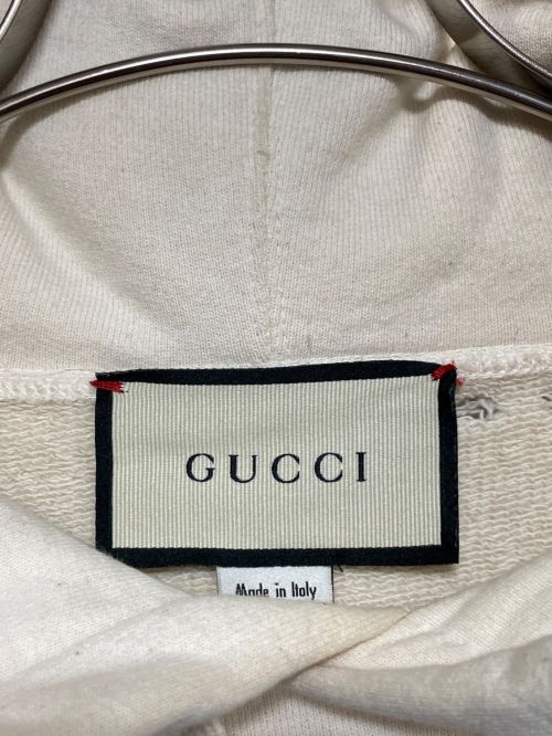 GUCCI（グッチ）GUCCI (グッチ) ダメージ加工パーカー ベージュ サイズ:Lの古着・服飾アイテム