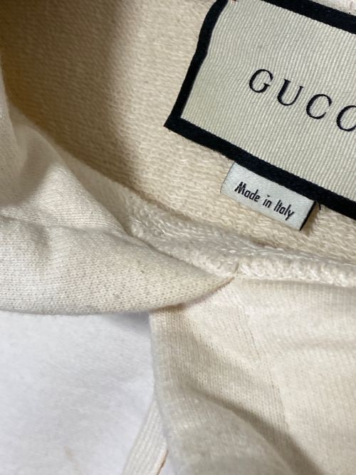 GUCCI（グッチ）GUCCI (グッチ) ダメージ加工パーカー ベージュ サイズ:Lの古着・服飾アイテム