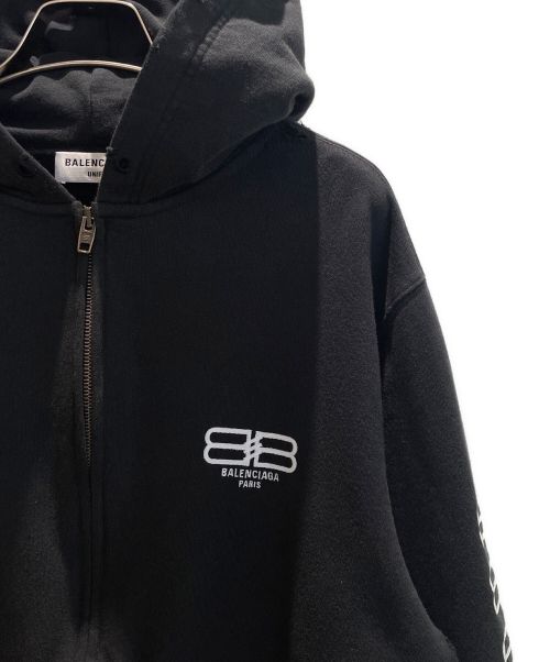 BALENCIAGA（バレンシアガ）BALENCIAGA (バレンシアガ) BBロゴジップパーカー ブラック サイズ:Sの古着・服飾アイテム