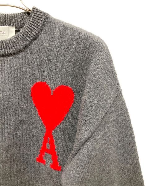 AMI Alexandre Mattiussi（アミアレクサンドルマテュッシ）AMI Alexandre Mattiussi (アミ アレクサンドル マテュッシ) アミパリス セーター/ハートロゴニット グレー サイズ:Sの古着・服飾アイテム