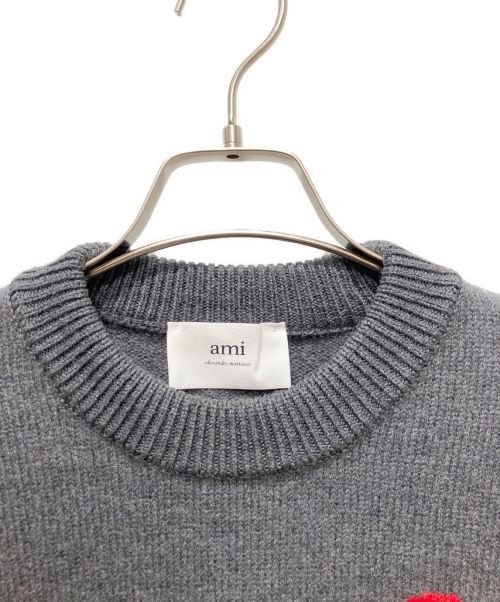 AMI Alexandre Mattiussi（アミアレクサンドルマテュッシ）AMI Alexandre Mattiussi (アミ アレクサンドル マテュッシ) アミパリス セーター/ハートロゴニット グレー サイズ:Sの古着・服飾アイテム
