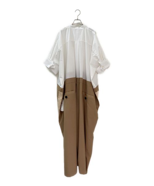 sacai（サカイ）sacai (サカイ) オーバーサイズジャンプスーツ ベージュ×ホワイト サイズ:3の古着・服飾アイテム