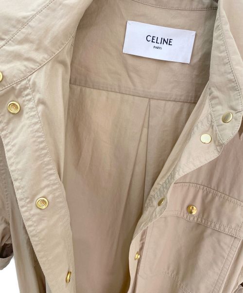 CELINE（セリーヌ）CELINE (セリーヌ) シャツワンピース ベージュ サイズ:40の古着・服飾アイテム