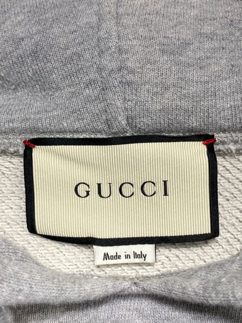 GUCCI（グッチ）GUCCI (グッチ) アームロゴドラゴンエンブロイダリーパーカー グレー サイズ:XSの古着・服飾アイテム