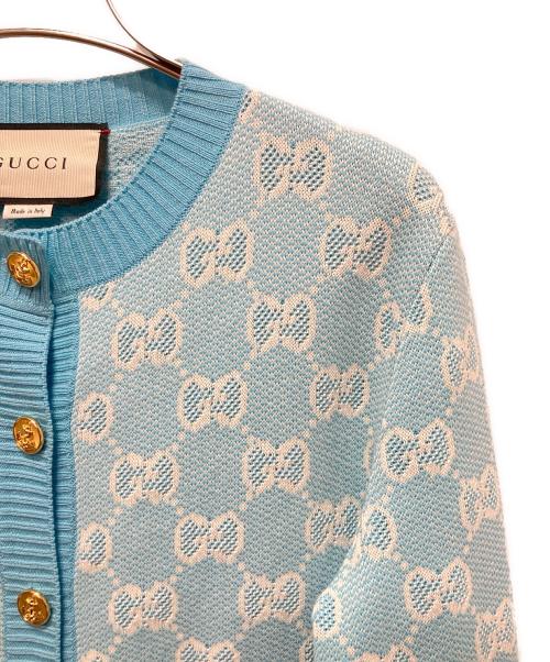GUCCI（グッチ）GUCCI (グッチ) GG柄カーディガン スカイブルー サイズ:XSの古着・服飾アイテム