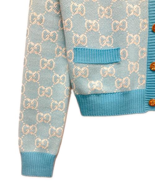 GUCCI（グッチ）GUCCI (グッチ) GG柄カーディガン スカイブルー サイズ:XSの古着・服飾アイテム