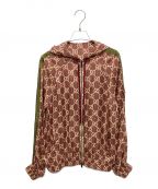GUCCIグッチ）の古着「GGスプリームプリントシルクジャケット」｜ブラウン