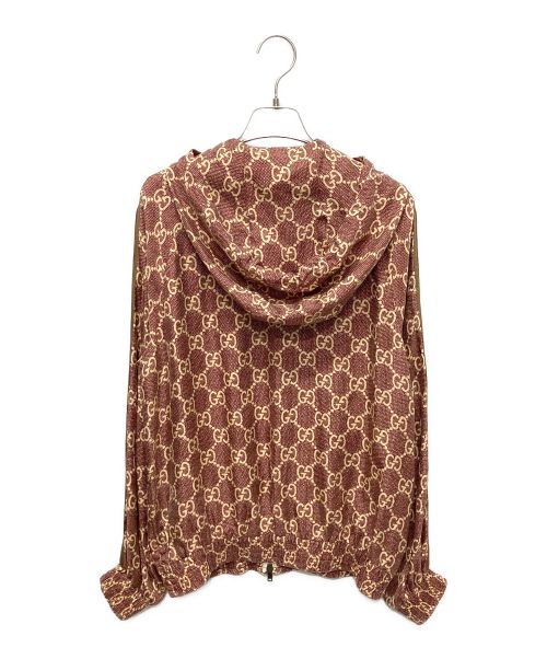 GUCCI（グッチ）GUCCI (グッチ) GGスプリームプリントシルクジャケット ブラウン サイズ:XSの古着・服飾アイテム