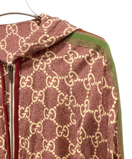 GUCCI（グッチ）GUCCI (グッチ) GGスプリームプリントシルクジャケット ブラウン サイズ:XSの古着・服飾アイテム