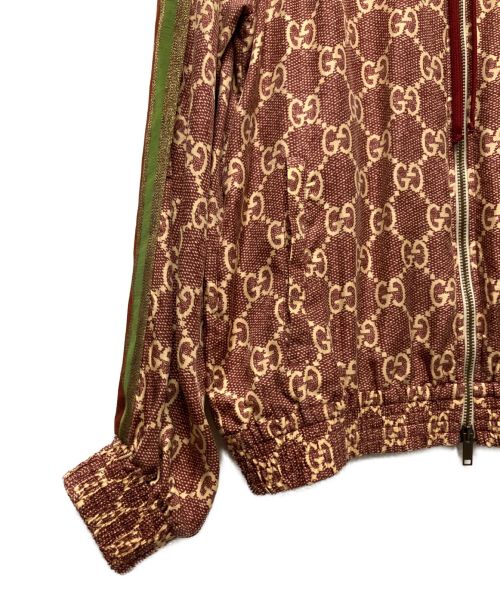 GUCCI（グッチ）GUCCI (グッチ) GGスプリームプリントシルクジャケット ブラウン サイズ:XSの古着・服飾アイテム