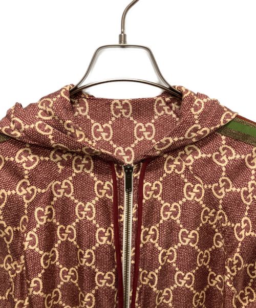 GUCCI（グッチ）GUCCI (グッチ) GGスプリームプリントシルクジャケット ブラウン サイズ:XSの古着・服飾アイテム