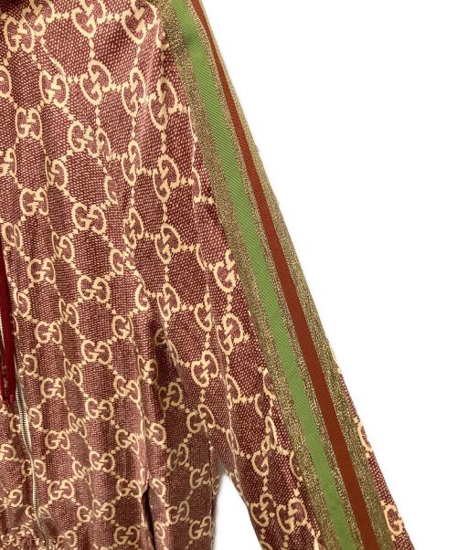GUCCI（グッチ）GUCCI (グッチ) GGスプリームプリントシルクジャケット ブラウン サイズ:XSの古着・服飾アイテム